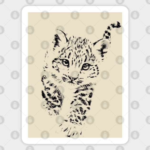 Baby Snow Leopard - Cute Wildlife Sticker by TuncGK